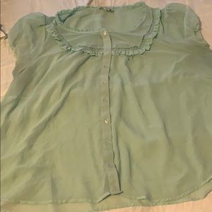 Sheer mint green top
